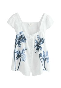 Non sélectionné, white blue palm print