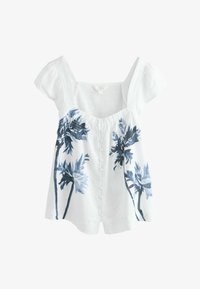 Non sélectionné, white blue palm print