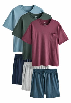 SET 3 PACK - Pizsama szett - blue sage green pink