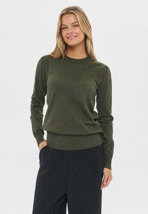 MILASZ - Stickad tröja - army green melange