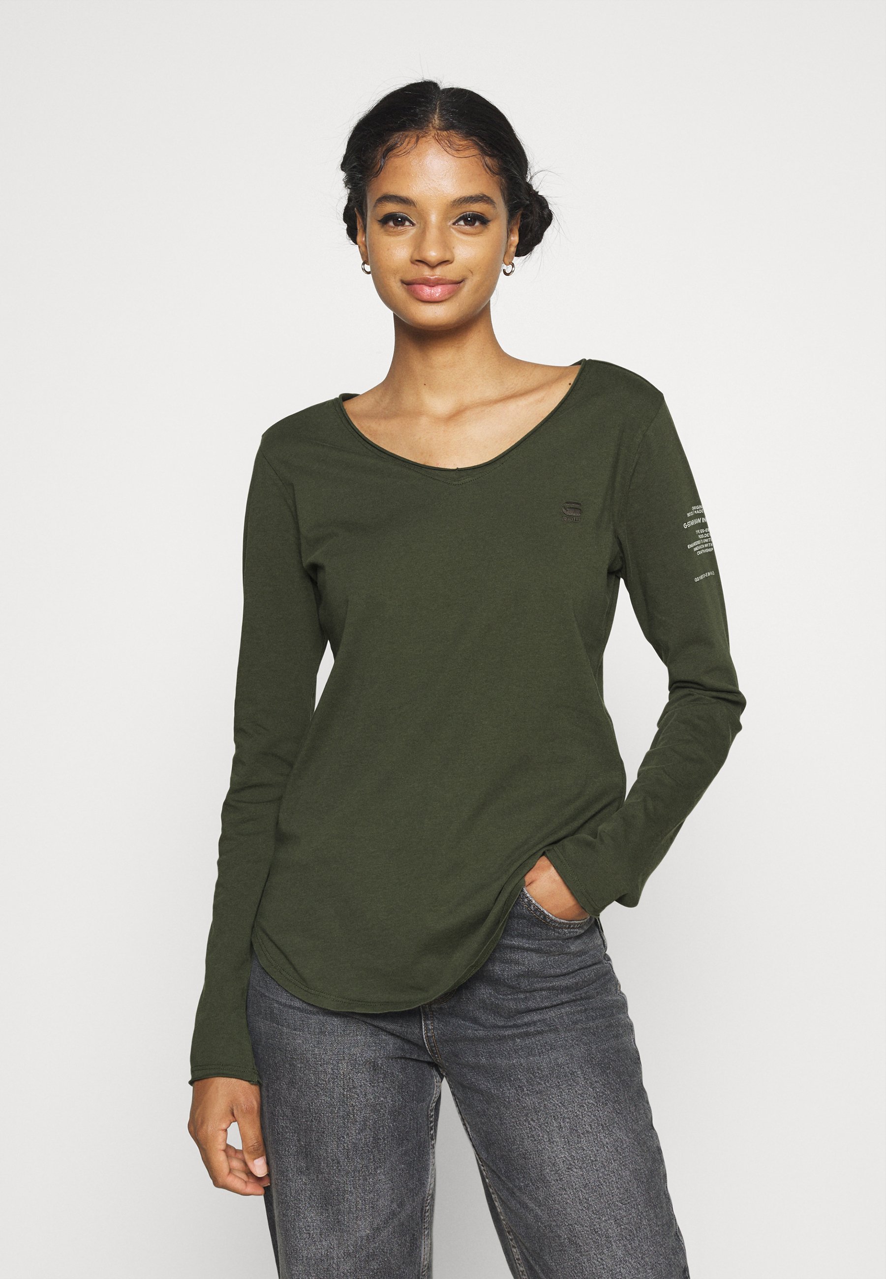 v neck long sleeve shirts for women