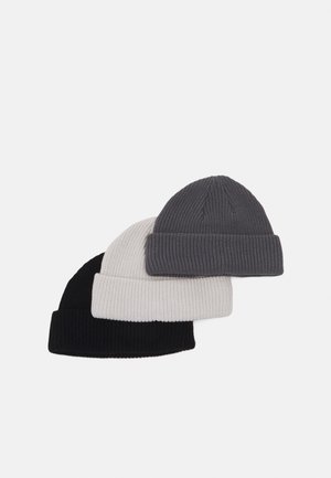 3 PACK UNISEX - Čepice - black/dark grey/off-white
