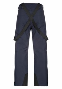 Marine ski broek met verstelbare zwarte bretels, versterkte onderbenen en een gladde textuur. Beschikt over een recht model en zakken.