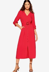 Friends Like These BUCKLE V NECK MIDI REGULAR FIT - Rochie de zi - red