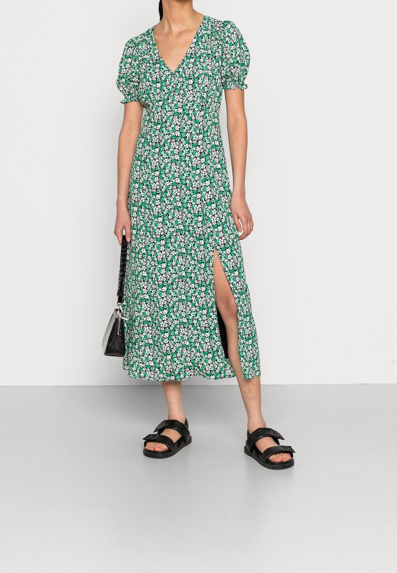 green emerald velvet dress Meadowflowers Floral Print Tiered Midaxi Cami Dress | Disturbia