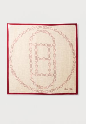 LARGE SCARF - Šála - soft cream/primary red