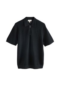 REGULAR FIT - SIGNATURE  TEXTURED SHORT SLEEVE QUARTER ZIP - Pikeepaita - black