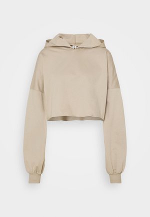DROPPED CROPPED HOODIE - Sweatshirts - beige tuffet