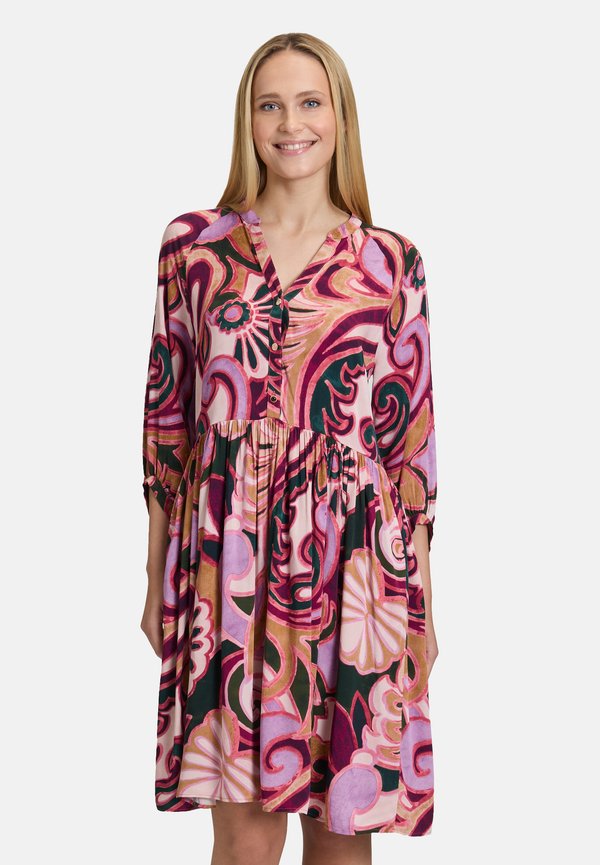 MIT TASCHEN - Blusenkleid - violett rosa