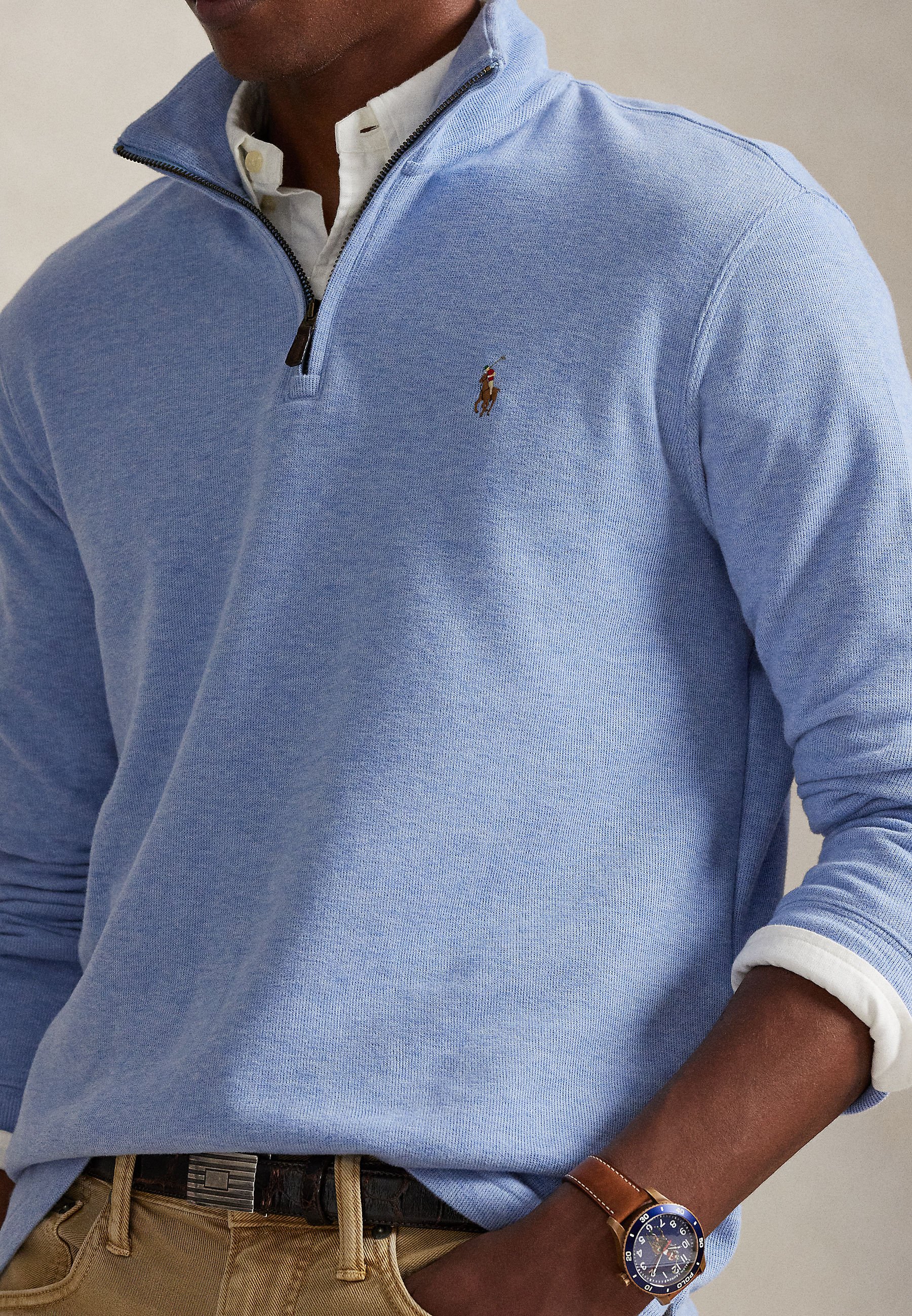 Polo Ralph Lauren ESTATE-RIB QUARTER-ZIP PULLOVER - Sweatshirt