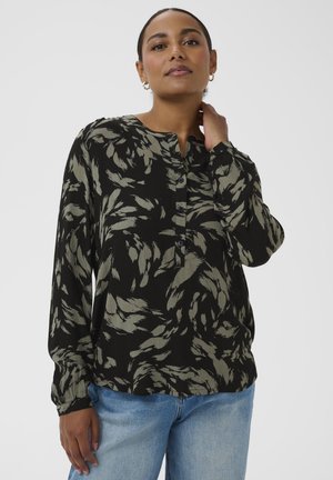 Blouse - black sea spray graphic