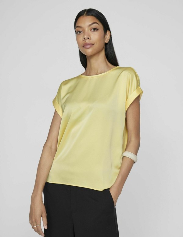 KURZEN ÄRMELN GLÄNZENDES - Bluse - pale banana