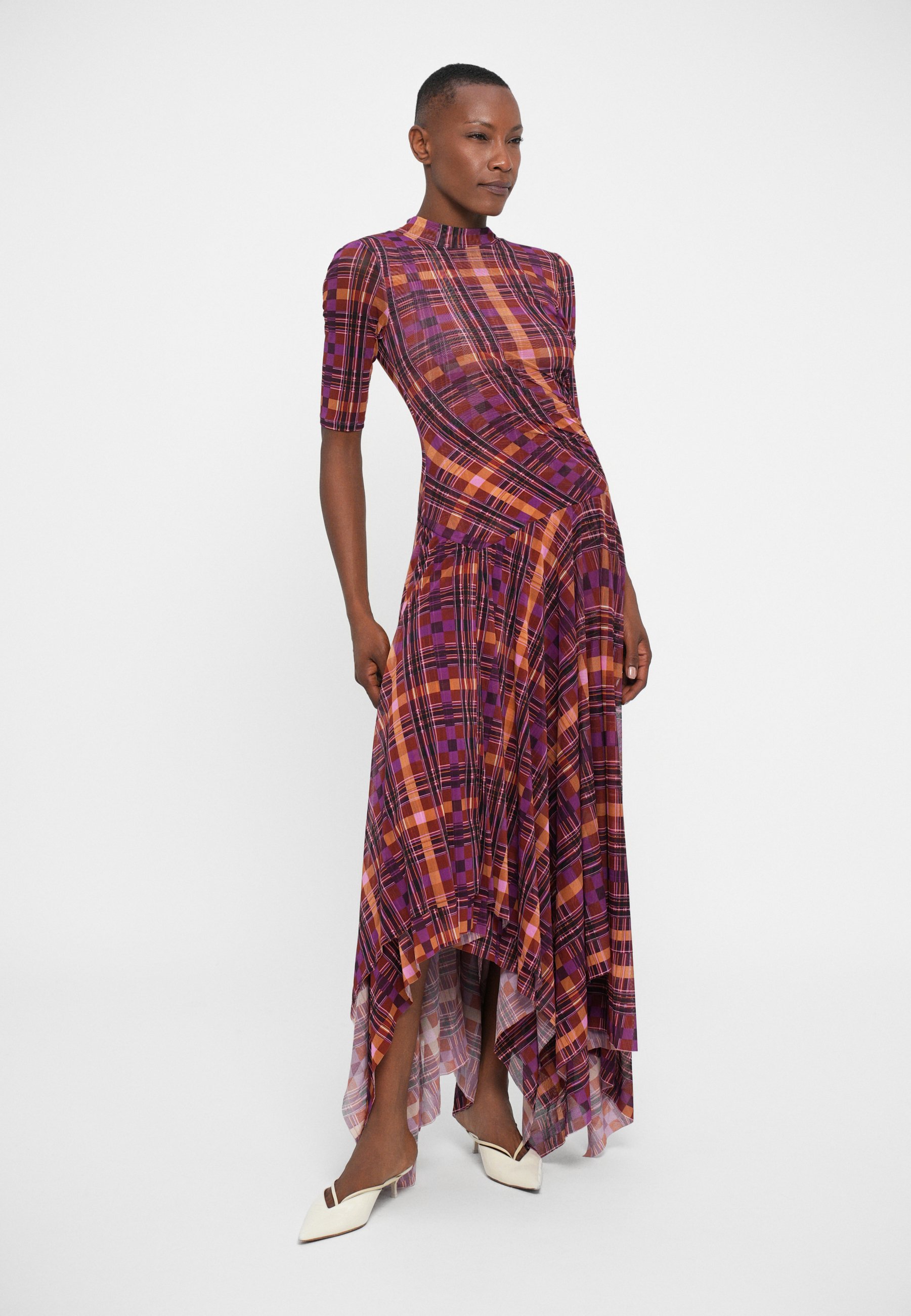 DIANE von FURSTENBERG 青・赤ドット柄 ラップドレス Diane von Furstenberg MARGOT DRESS - Maxi dress - dark red