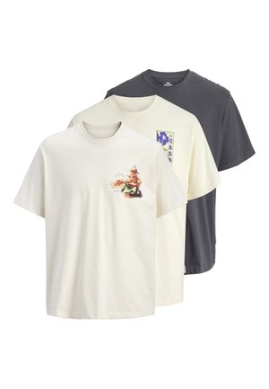 Jack & Jones, JORBIG JAPAN TEE 3 PACK - T-Shirt print - antique white/antique purple/asphalt