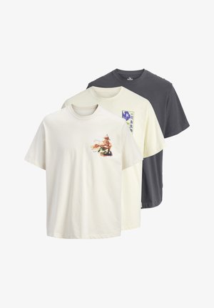 Jack & Jones, JORBIG JAPAN TEE 3 PACK - T-Shirt print - antique white/antique purple/asphalt
