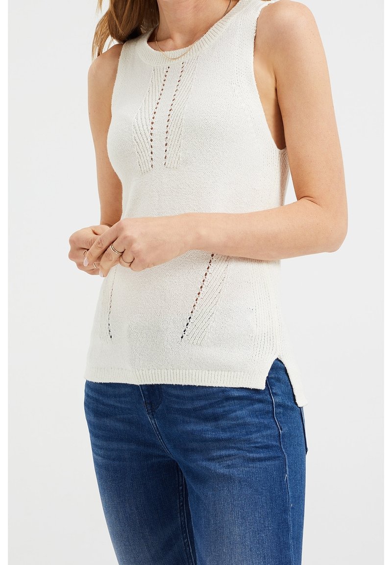 WE Fashion Stickad tröja - white