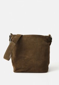 Zign LEATHER - Skuldertasker - khaki