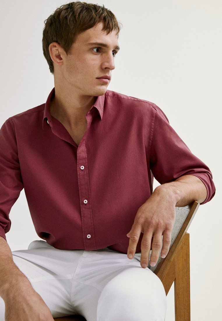chemise bordeaux homme