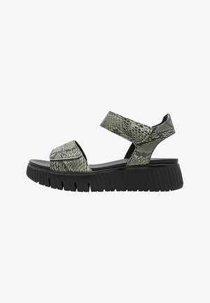 Tamaris, Sandalen met sleehak - black snake