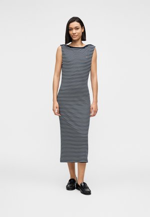 SLIM SLASH - Jerseykleid - breton dark night / ecru
