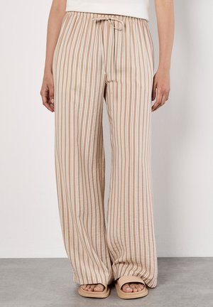 WIDE STRIPE - Pantaloni - stone