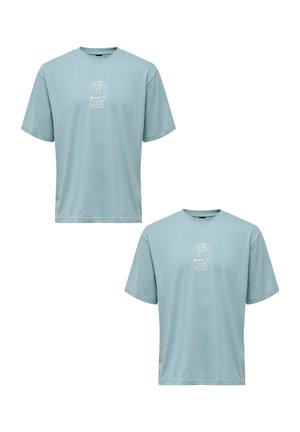 Only & Sons 2ER-SET RUNDHALS KURZARM - T-Shirt print - blau