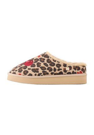Never Fully Dressed, EMBROIDERED CHUNKY MULE SLIPPERS - Slippers - cherry leopard