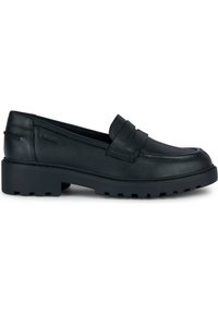 Zwarte leren loafers met een laag profiel en een gestructureerde rubberen zool. Beschikt over een decoratieve banddetail op de wreef. Geschikt voor casual kleding.
