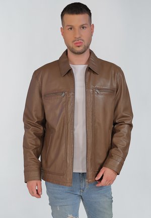 Veste en cuir - dark brown