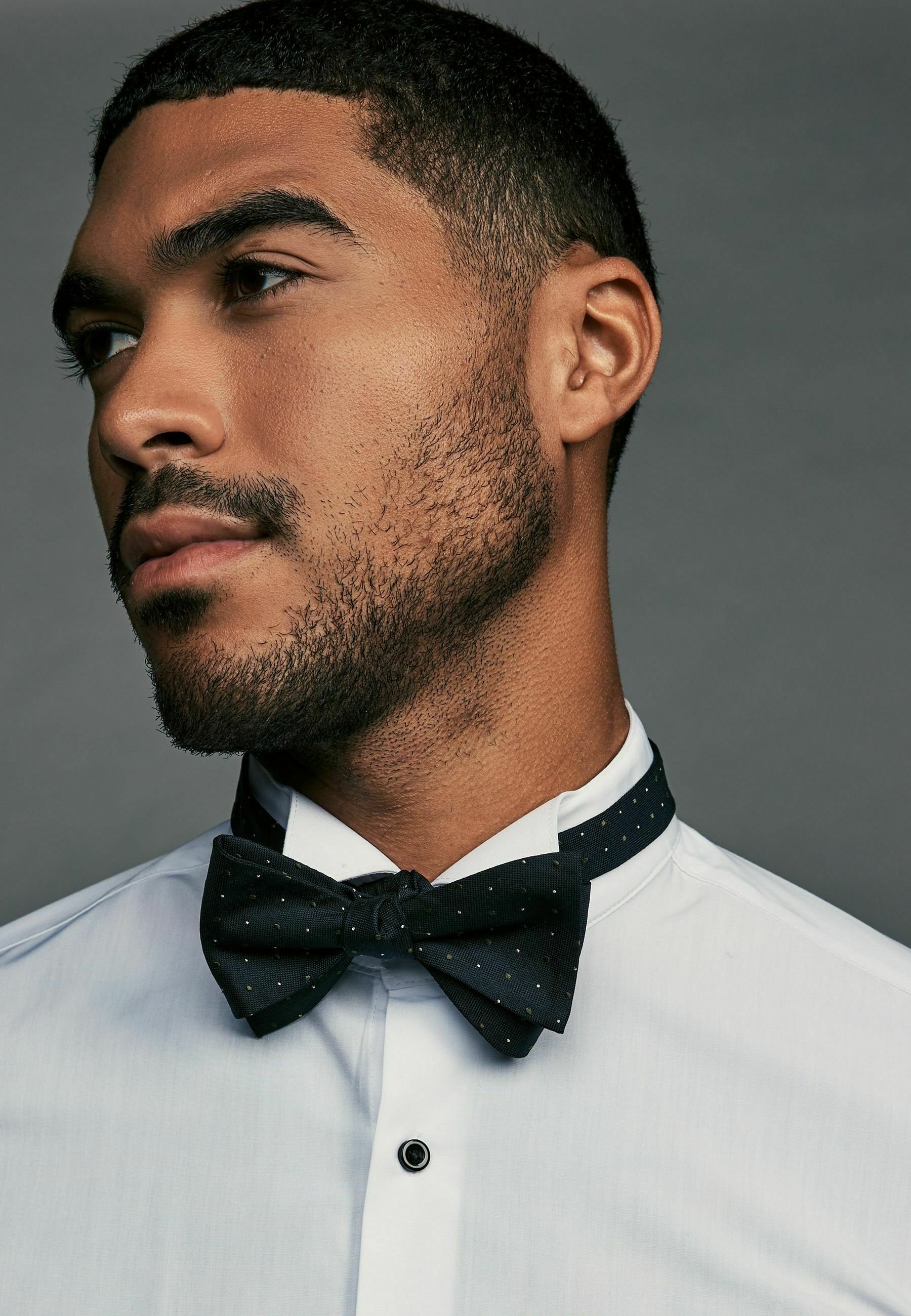 Polka Dot Camicia Bianca Pois Neri Next REGULAR FIT Papillon Black