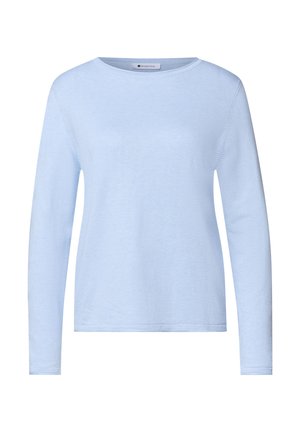 Street One, PULLOVER MIT RUNDHALS UND ROLLKANTEN - Maglione - pale blue mel