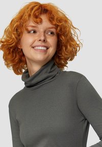 QS MIT ROLLKRAGEN - Langarmshirt - anthrazit