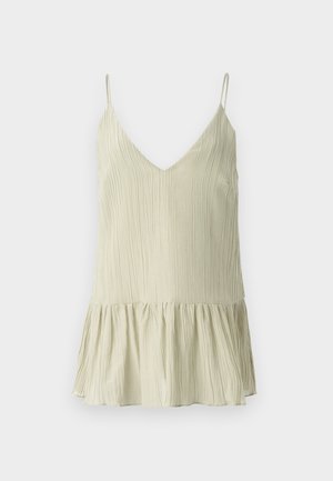 BITE Studios PARCHMENT TEXTURED STRAP FLOUNCE TOP - Débardeur - lime blossom