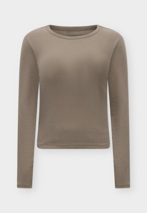 Abercrombie & Fitch, SEP2 LS VINTAGE RIB BABY TEE - T-shirt à manches longues - brown