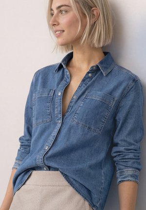 Street One, LANGARM HEMDBLUSE MIT BRUSTTASCHEN - Chemisier - medium blue soft washed