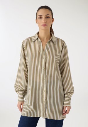OVERSIZE A RIGHE EFFETTO  - Camicia - var kaki
