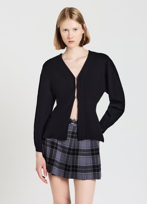 SCOLLO V - Cardigan - ultrablack