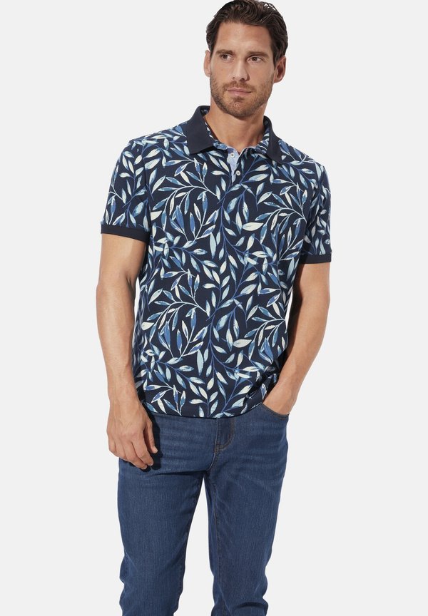 GARRIN - Poloshirt - dunkelblau gemustert