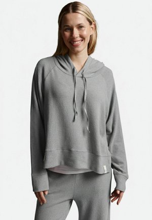 COZY CROPPED LANGARM - Kapuzenpullover - grau