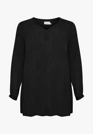 V NECK - Tuniek - black deep