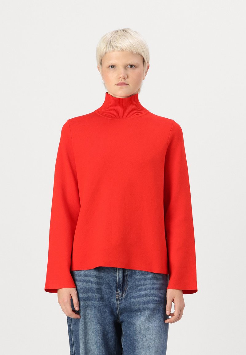 Object OBJREYNARD SQUARE SLEEVE NOOS - Strikkegenser - flame scarlet