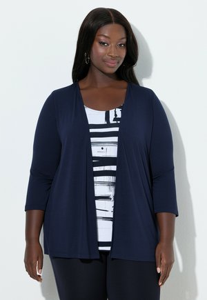 Ulla Popken 2-IN-1 LAYERED BLOUSE - Langærmet T-shirt - dark marine