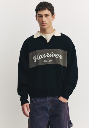 WITH HASRIVER GRAPHIC PANELS  - Poloshirt - black