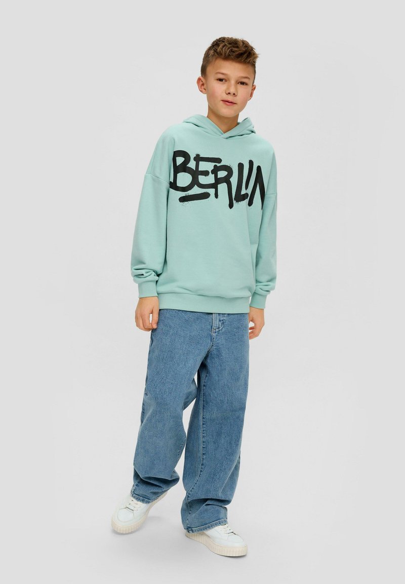 s.Oliver MIT SCHRIFTPRINT - Hoodie - ozeangrün