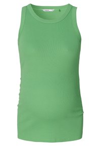Groen geribbeld tanktop met een ronde halslijn en mouwloos design, met een slim fit en zachte katoenmateriaal.