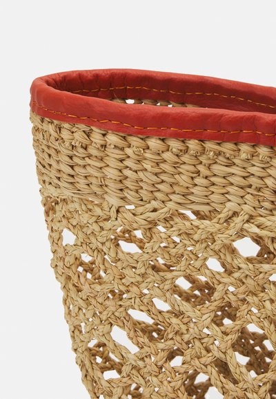 Sensi Studio OPEN WEAVE BASKET BAG - Käsilaukku - beige/orange