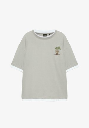 PULL&BEAR, COCONUT GRAPHIC T-SHIRT - T-shirt imprimé - light grey