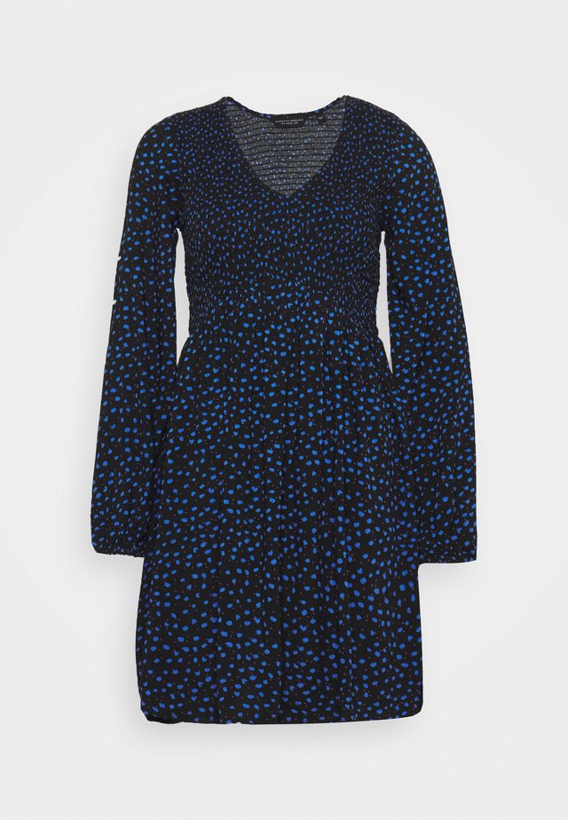 SPOT SMOCKED DRESS - Vestido informal - black