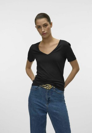 VMPEPPER SS V-NECK VMA NOOS - Basic T-shirt - black