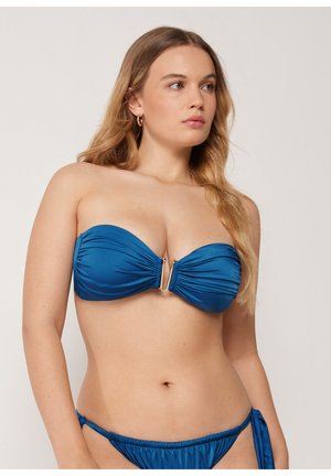 Calzedonia, SHINY SATIN BANDEAU - Bikinitop - blue